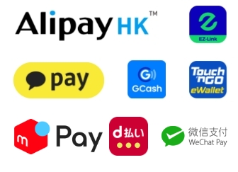 Alipay（アリペイ）HK、Kakaopay、EZ-link、Touch’n Go eWallet、true money、メルPay、d払い、WeChatPay